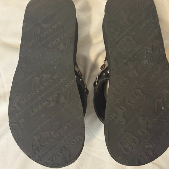 Montana West Women’s Wedge Sandals Silver Bronze Embellished Western Size 7 - Picture 6 of 6